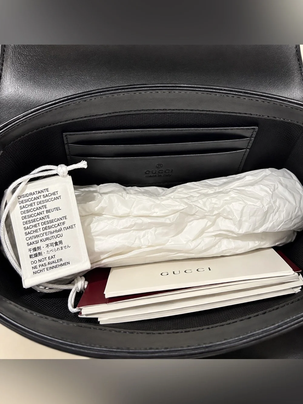 NWT Gucci Men's Black and Gray GG Supreme Messenger Bag
